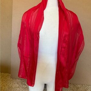 Hiroko Kapp 100% Silk Striped Red Shawl